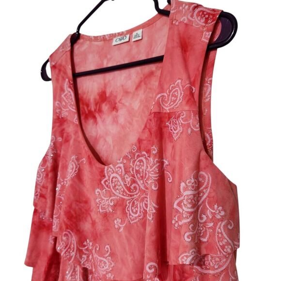 Cato Sleeveless Top For Women Size XL Pink Layered Sparkling Details - Picture 4 of 12